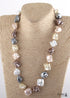 Boho Necklace, RH Big Pearl Shell White Pink Necklaces